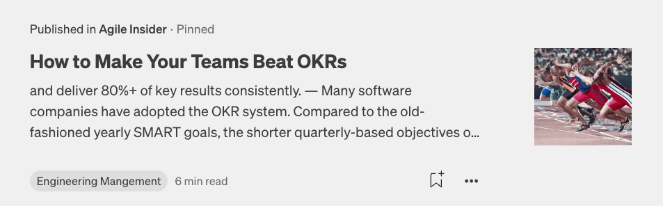 Many software companies have adopted the OKR system. Compared to the old-fashioned yearly SMART goals, the shorter quarterly-based objectives of OKRs are more likely to result in strategic initiative completion due to the shorter feedback loop and regular monthly updates. On the other hand, it is more challenging for a manager to handle the condensed 3-month cycle right and deliver outcomes. Scenario Practically speaking, after the OKR system is introduced to the company, most people have the impression of being on a runaway train. The Q3 goals have barely started and in two months we come to the end. We push goals over the finish line while, in parallel, we are supposed to start preparing the new Q4 objectives. Initiatives seem to have neither beginning nor end. As the result, you can find your department misses its goals by a huge margin.