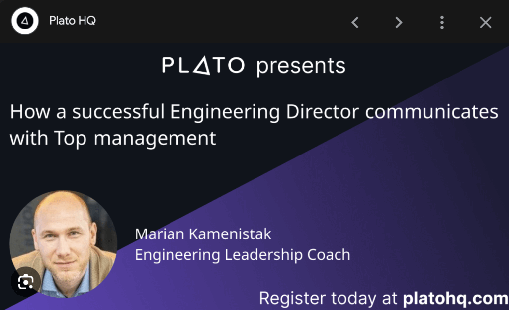 plato circle speaker moderator Communicating with top management